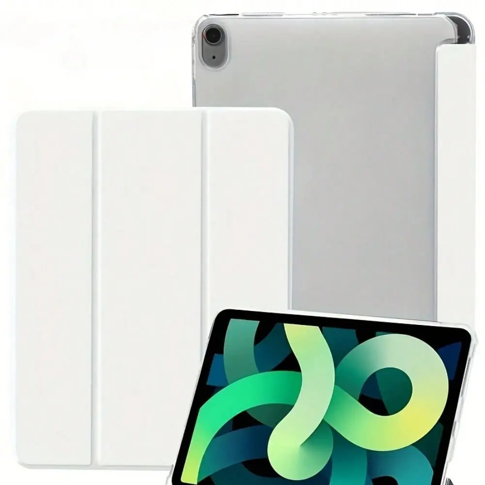 Tri‑Fold Flip Stand Tablet Case with Pen Holder – Shockproof Protective Cover for iPad 10th Gen / 11th Gen / 10.2‑inch / iPad Pro 11‑inch (2021/2020/10th Gen) & Galaxy Tab S9 FE+ (12.4‑inch) – Pink & White, Unisex Design