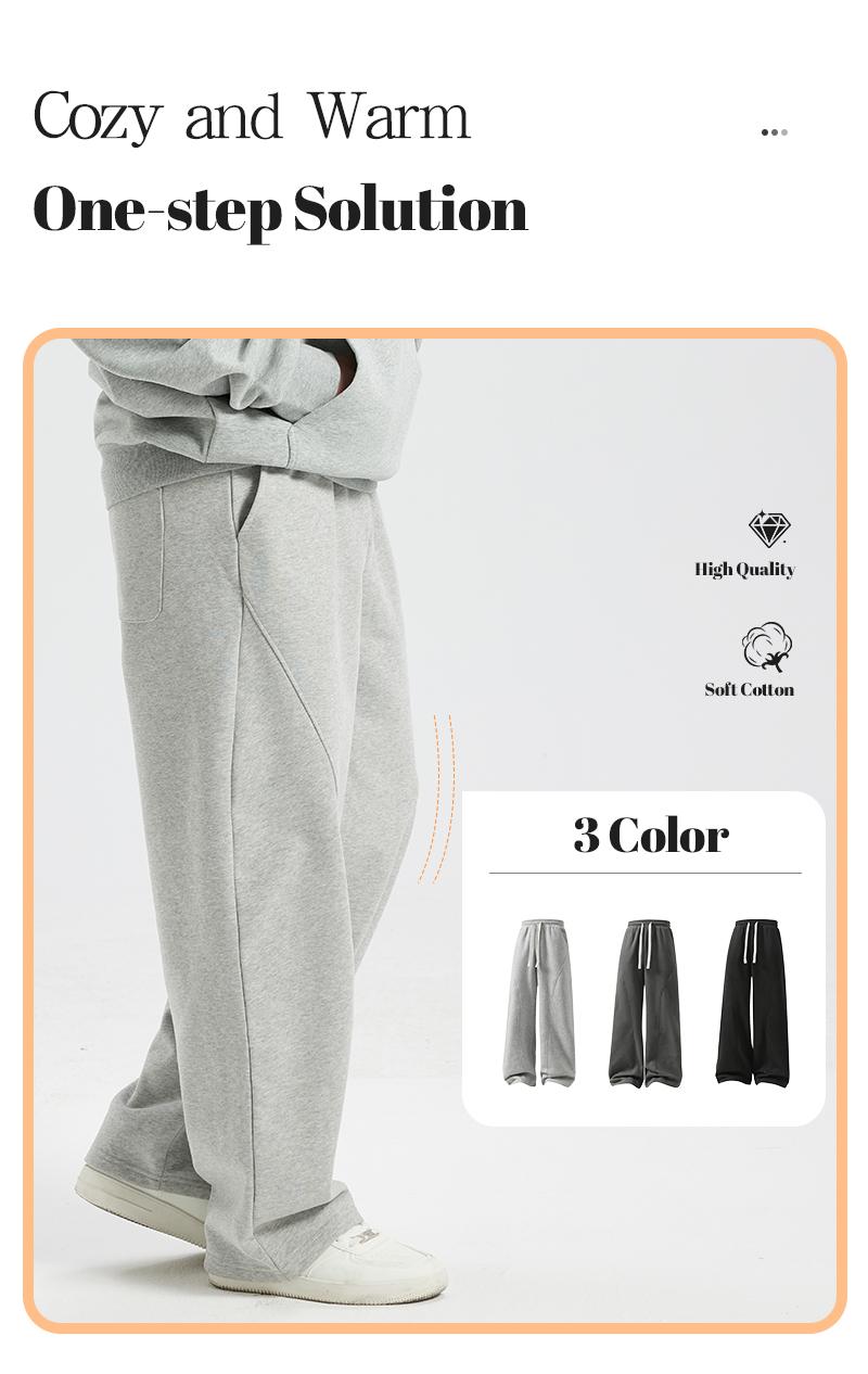 Men's Thermal Lined Sweatpants Oversize Drawstring Waist Casual Loose Pants for Fall Winter School Season Daily Wear Cozy Warm Soft Cotton Men's Thermal Lined Sweatpants Oversize Drawstring Waist Casual Loose Pants for Fall Winter School Season Daily Wear Cozy Warm Soft Cotton