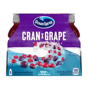 Cran-Grape Cranberry Grape Juice Drink – 10 fl oz Bottles, 6 Pack, Beverage, Vitamin, Fruit, Taffy