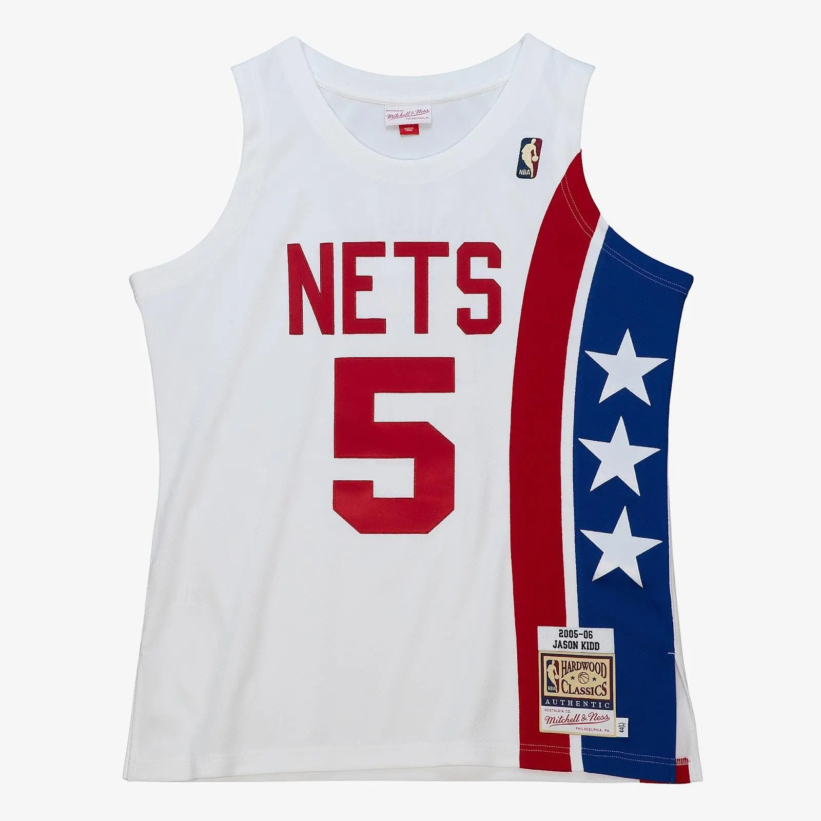 Mitchell & Ness Jason Kidd New Jersey Nets 2005-06 White Cotton Regular Fit Authentic Professional Sports Jersey