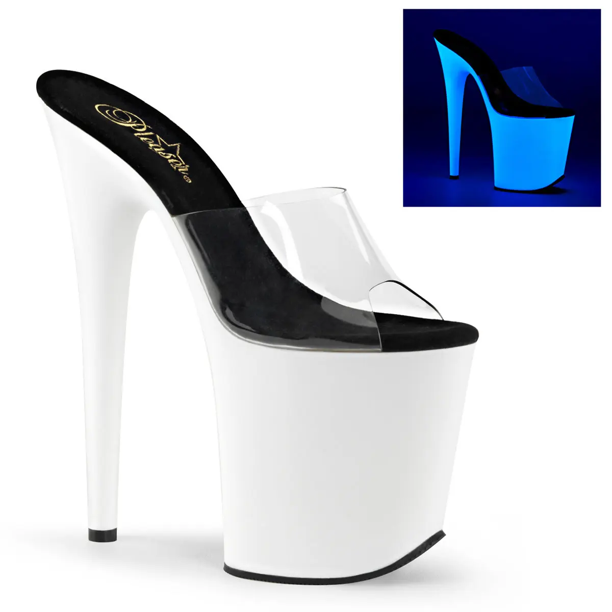 Pleaser 801UV Women's Stylish Fashion High Heel Sandals - Stiletto Heeled Footwear with Platform Shoes Elements