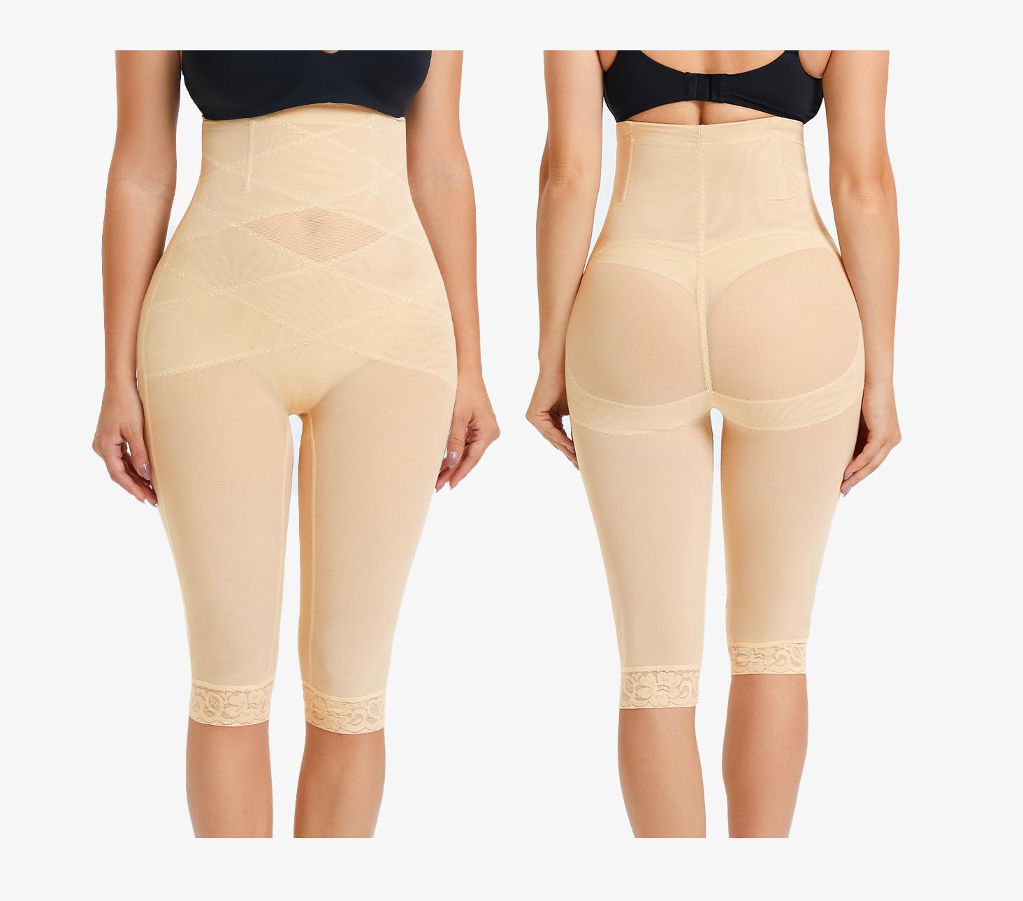 Nebility Women's High-Waisted Breathable Shapewear Tights - Double-Layered Fabric with C-Shaped Pleats, Flattering Silhouette & Natural Lift, Basic Minimalist Compression (Black, Beige) Womenswear Black、Beige