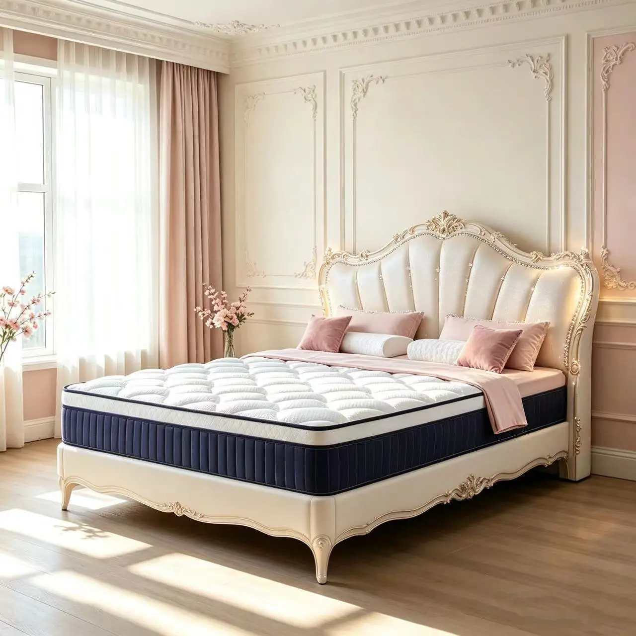 【Bellemave】Twin/Twinxl /Full/Queen/King/Size Mattress, 10 Inch Hybrid Mattress in a Box with Gel Memory Foam, Individually Pocket Coils Springs, Pressure Relief Motion Isolation, Edge Support, Medium Firm