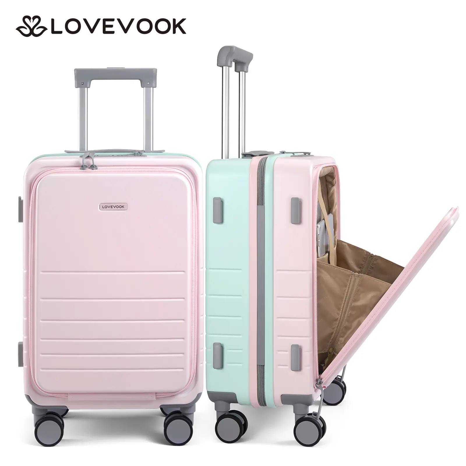 【NEW IN】LOVEVOOK Hard Shell Carry On Luggage 22x14x9 Airline Approved,22 Inch Cute Carry On Suitcase with Spinner Wheel TSA Lock,Lightweight Travel Luggage Rolling Suitcase,Gifts for Men & Women