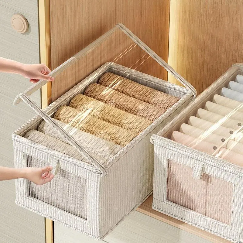 Clothes Storage Box with Lid, 1 Count Household Clothes Storage Box, Large Tidying Artifact Box for Home Bedroom Wardrobe, Clothes Organizer, Organiser, Cabinet Box