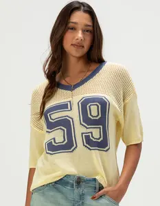 RSQ Womens Short Sleeve Jersey Sweater