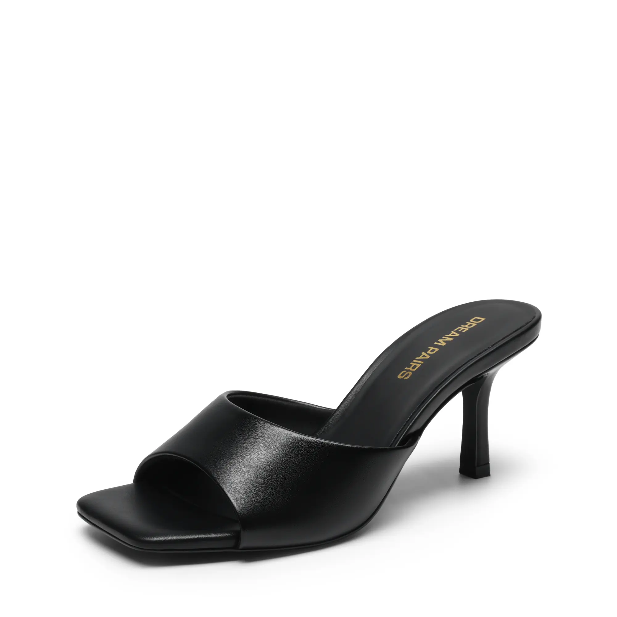 Dream Pairs Women's Kitten Heel Slides, Elegant Square Toe Slip-On Sandals, Comfortable Heels for Office and Casual Work, Kitten Heels, Women's Sandals,shoes for back to school,back to school shoes
