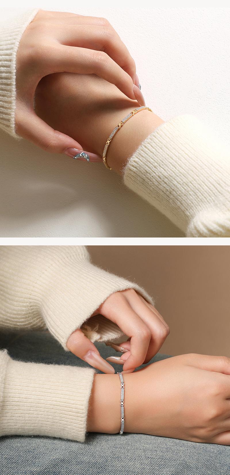 ATTAGEMS Luxury D VVS1 Color Lab-Created Moissanite Bracelet for Women Waterproof Original s925 Sterling Silver Sparkling Wedding Party Fine Jewelry B054