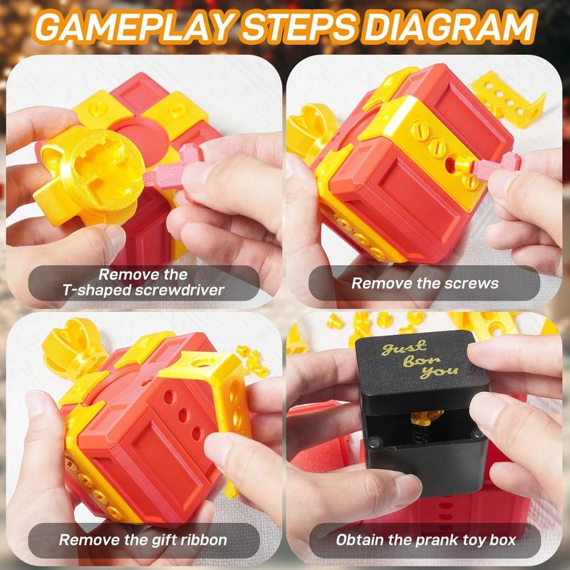 Annoying Gift Box Middle Finger in a Box 3D Printed The Prank Box with Middle Finger Surprise Interactive Geometric Puzzle Novelty Gag Gift for Christmas Birthdays Halloween
