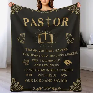 Pastor Appreciation Blanket, "Thank You Servant Leader" Christian Throw, Inspirational Religious Gift for Pastors, Soft Cozy Church Home Decor ,Christian Gifts for Women Blanket  ,Mother's Day Gift for Mom