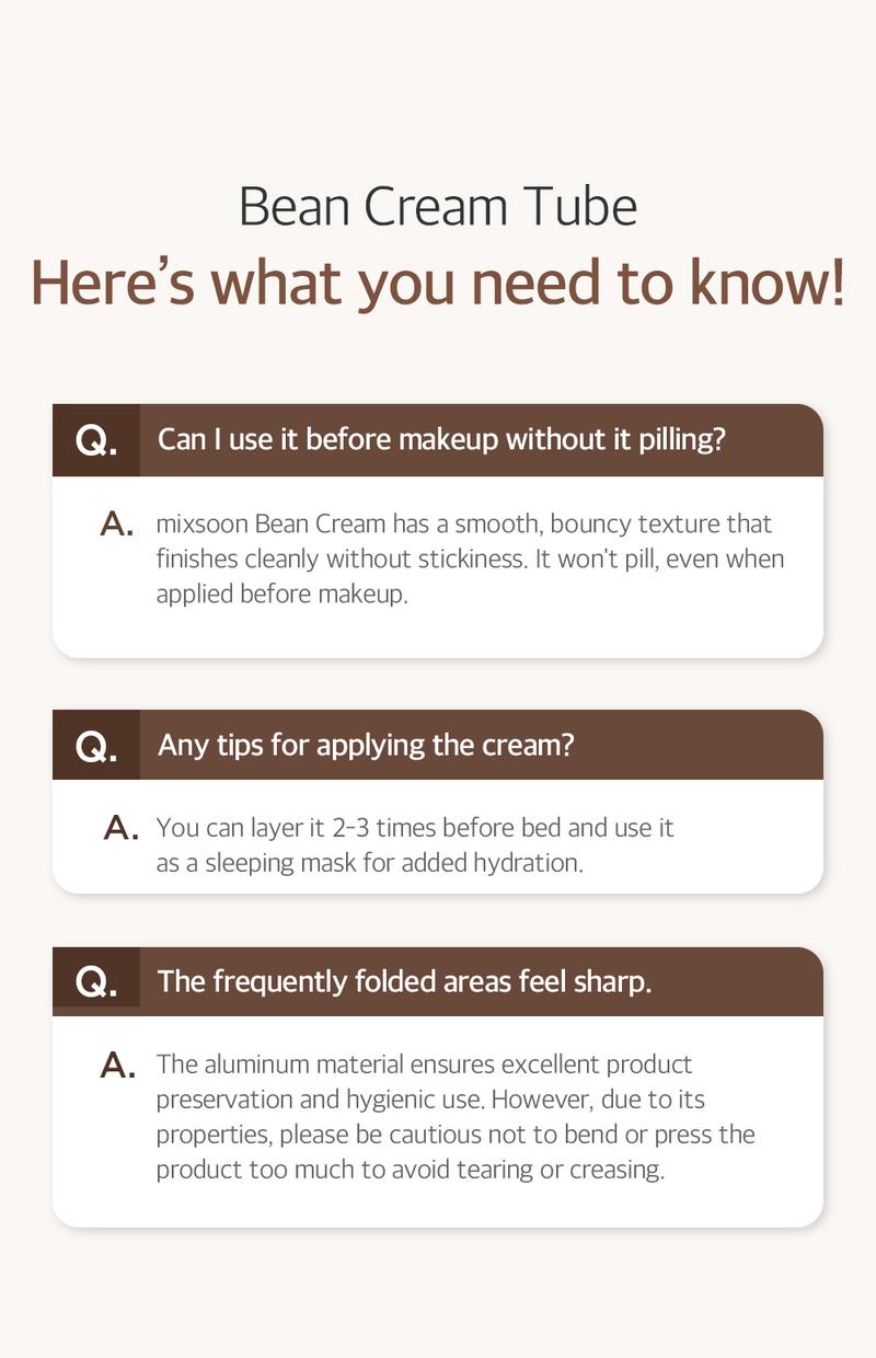 [mixsoon Official Shop] Bean Cream 2.19 fl.oz / 65ml - Intensive Facial Cream, Korean Moisturizer for Glass Skin