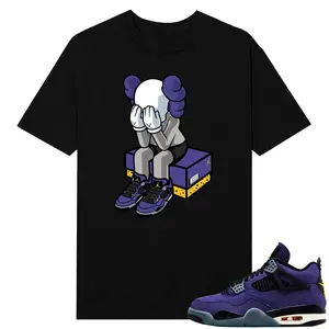 Unisex T-shirt To Match Sneakers Jordan 4 Purple and Gold Sportswear - AJ4 Toy. 100% Cotton for Casual Wear. Comfortable Summer Unisex T-Shirt to match Jordan Sneaker. Streetwear Style. urban outfitters Los Angeles Basketball Style