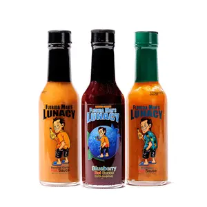 Florida Man's Lunacy Trio Pack - Original Roasted Garlic, Pineapple & Blueberry Hot Sauce 3-Pack - Flavor