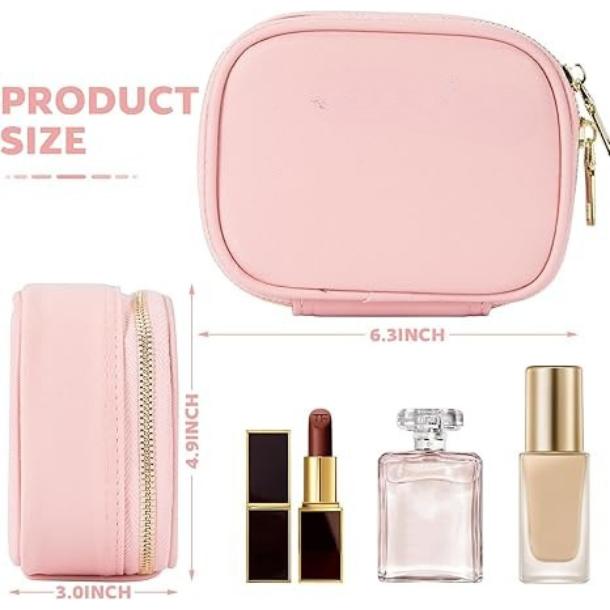 [New Deal] Small Makeup Bag Travel Train Case with Mirror and Light Mini Travel Make up Train Case Cosmetic Organizer Adjustable Brightness Toiletry Bag Portable Artist Storage