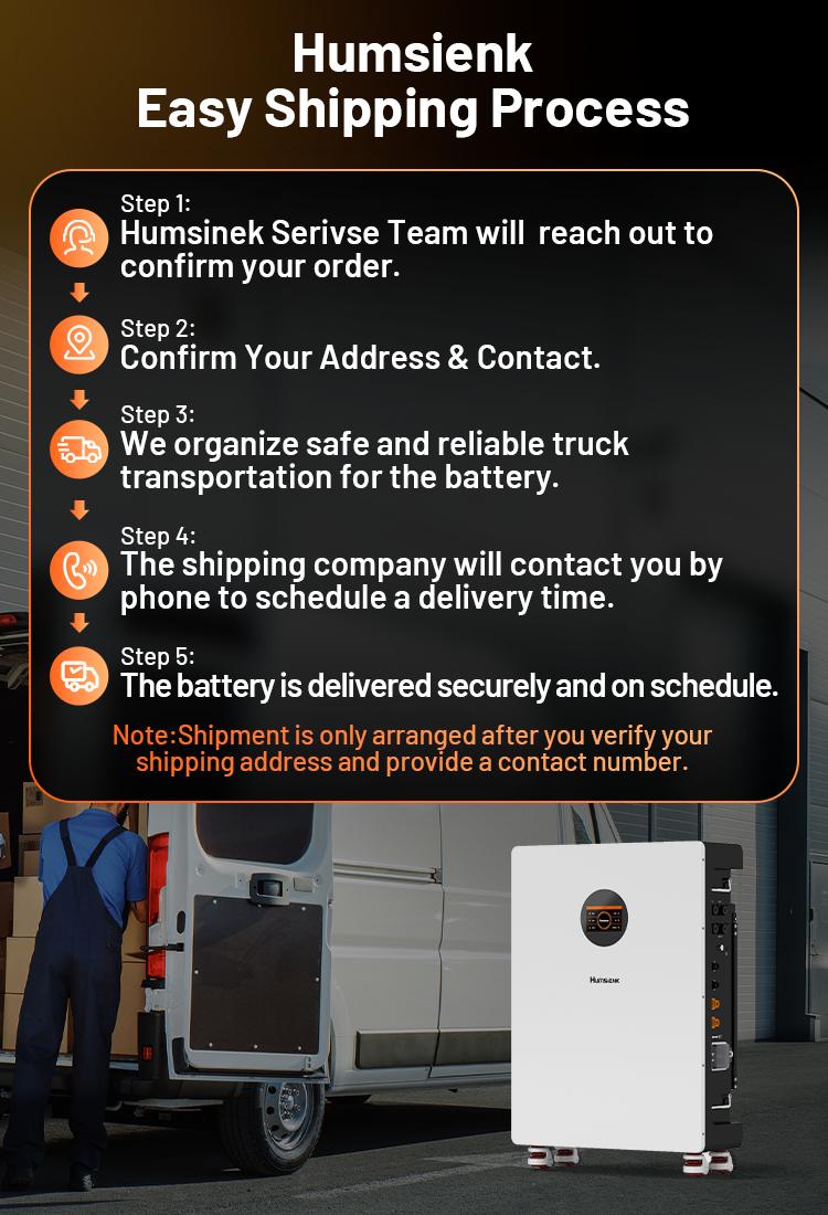 【Truck Delivery】HumsiENK 48V 314Ah LiFePO4 Lithium Battery - Offgrid power & Solar System Compatible, Bluetooth, Active Balancing, Wall-Mounted, 16kWh, 200A BMS, LCD Monitor, Grade A Cells, 15000+ Cycles, 10-Year Lifespan for Home Energy Storage