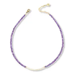 GemHues 16-13/16" Bronze Gemstone Bead Bar Necklace