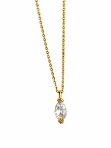 GOLDKELLERY Marquise Drop Pendant Necklace – Gold