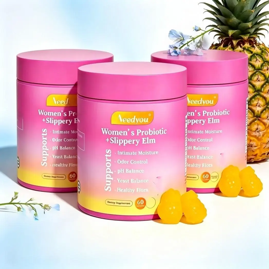 Her Juicy Feminine Odor & Dryness Relief Probiotics Gummies – Complete Slippery Elm, Prebiotic & Lactobacillus Blend Supporting Healthy pH & All-Day Intimate Freshness, Hawaiian Pineapple 60 Chews