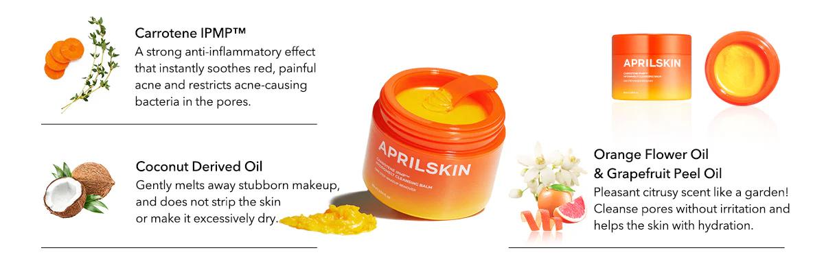 [APRILSKIN Official]  5 Stars Carrotene IPMP Hydromelt Cleansing Balm (90ml) | Blackhead Melting & Makeup Removal for Glass Skin Duo | Kbeauty