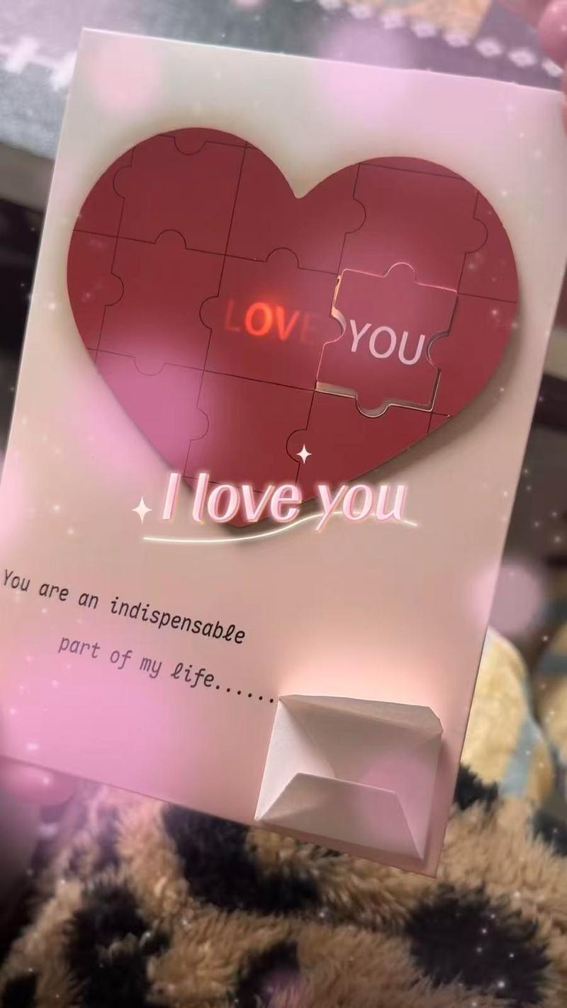 Paper Love Valentine's Day Card, 3D Pop-Up Card Glowing Heart-shaped Recording Card with one-touch recording exquisite packaging Idea for Valentine, Wedding, Anniversary, Wife Husband, Mom, Women, Him Her, Girlfriend Boyfriend