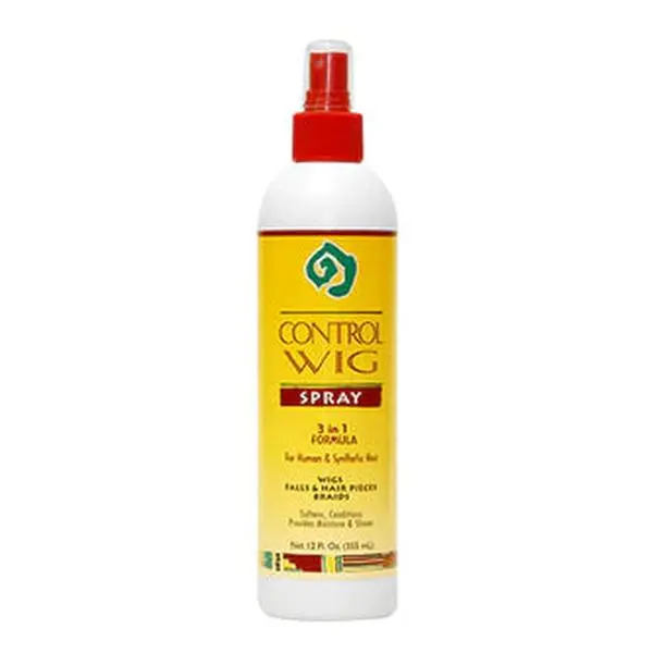 African Essence 3-in-1 Control Wig Spray, Shine-Enhancing & Softening Mist for Human & Synthetic Hair Wigs & Braids, Unisex Haircare, 12 oz, Shiny Hair, Formula, Hairpieces, Wig Maintenance