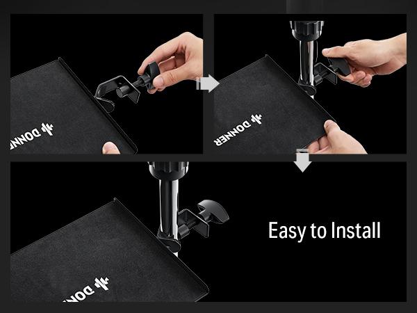 DONNER Percussion Table - Stable Durable Tray for Drums with EVA Pad & Open Frame Design for Easy Access to Accessories