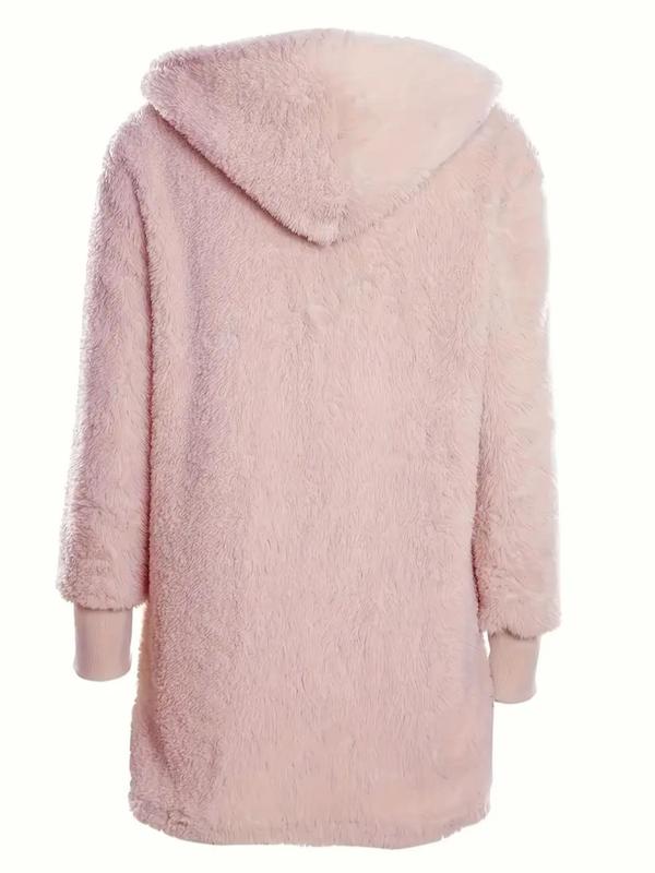 Women's Solid Color Plush Three-piece Pyjama Set, Fluffy Pajamas, Casual Comfy V Neck Cami Top & Hooded Coat & Tie Front Shorts Loungewear Set, Pajama Sets Women, Women's Sleepwear for Winter, Fluffy Pajamas, Cute Pajama Sets, Sleep Sets, Womenswear, Pjs