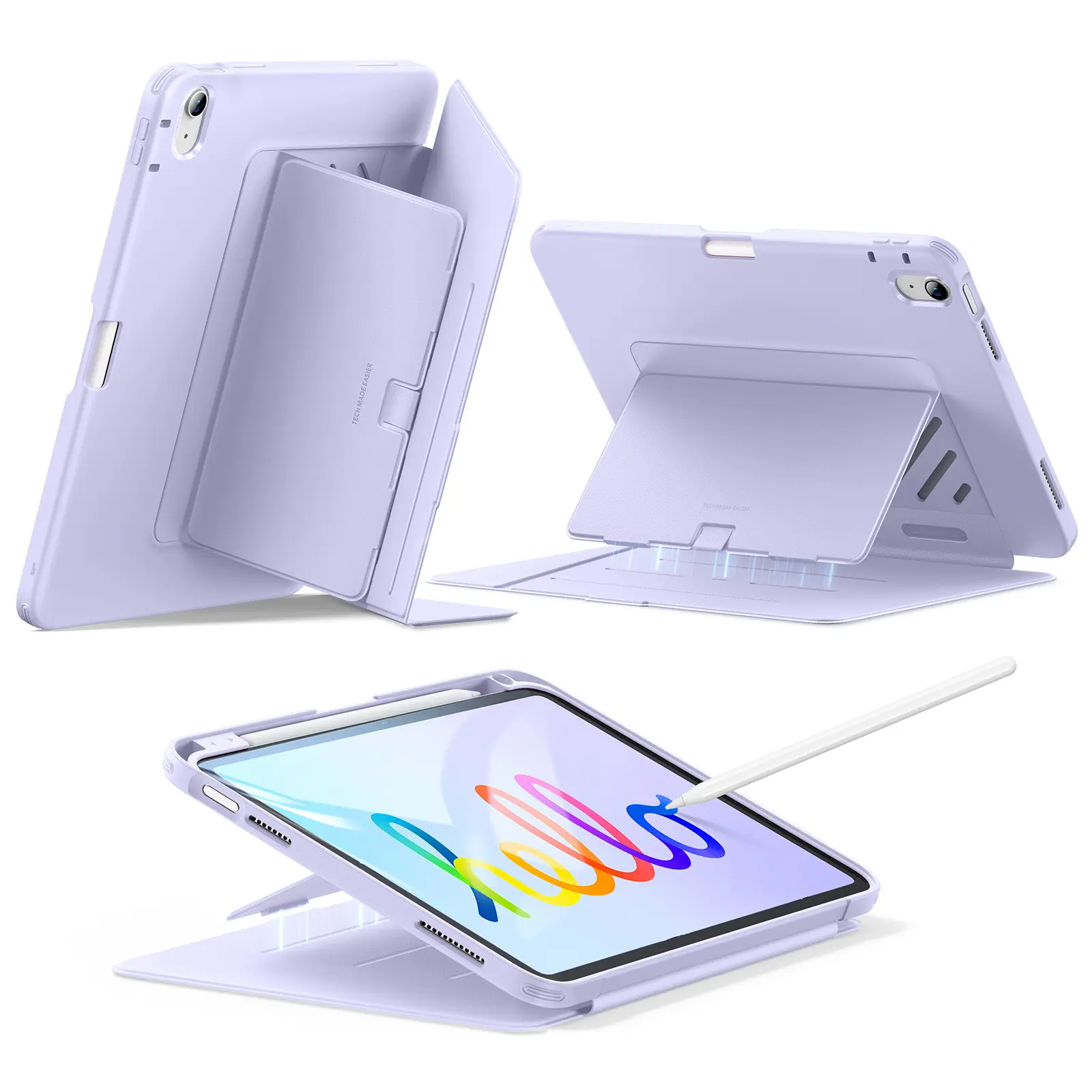 ESR Flip Series Magnetic Case for iPad, Ultra-Stable Multi-Angle Stand with Pencil Holder, Portrait & Landscape Stand, Compatible with iPad Air 11/13 & iPad Pro 11/13