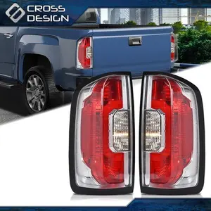 CROSSDESIGN Tail Lights Brake Lamp w/Bulbs Fit For 2015-18 GMC Canyon Driver Passenger Side