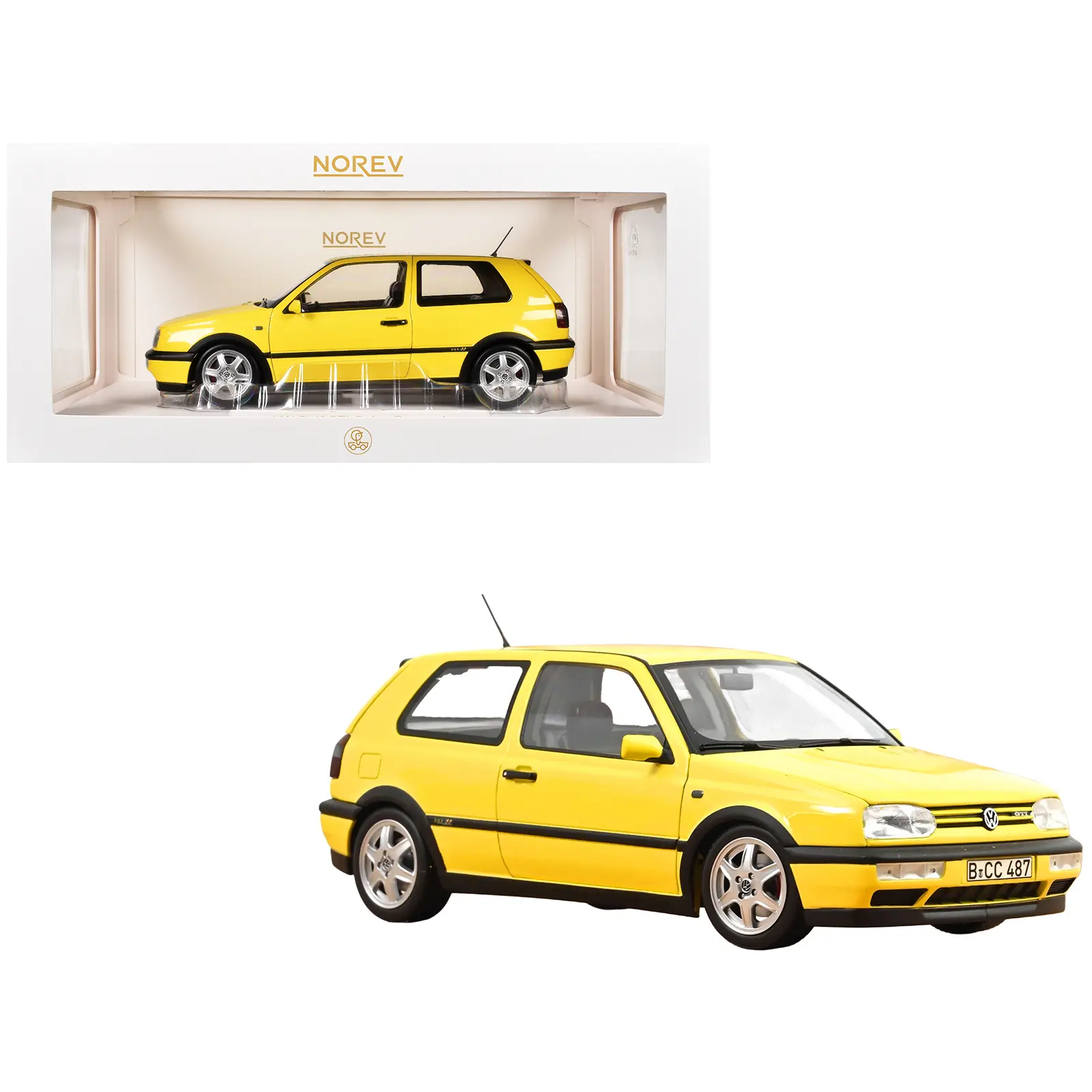 1994 Volkswagen Golf GTI Color Concept Yellow 1/18 Diecast Model Car by Norev