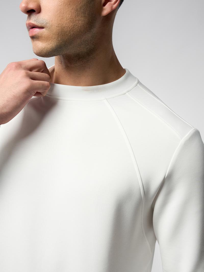 Fioboc Men's Modal Blend Long Sleeve Panel Sweatshirt, Fall Casual Top Style, Wrinkle Resistant Easy Daily Wear