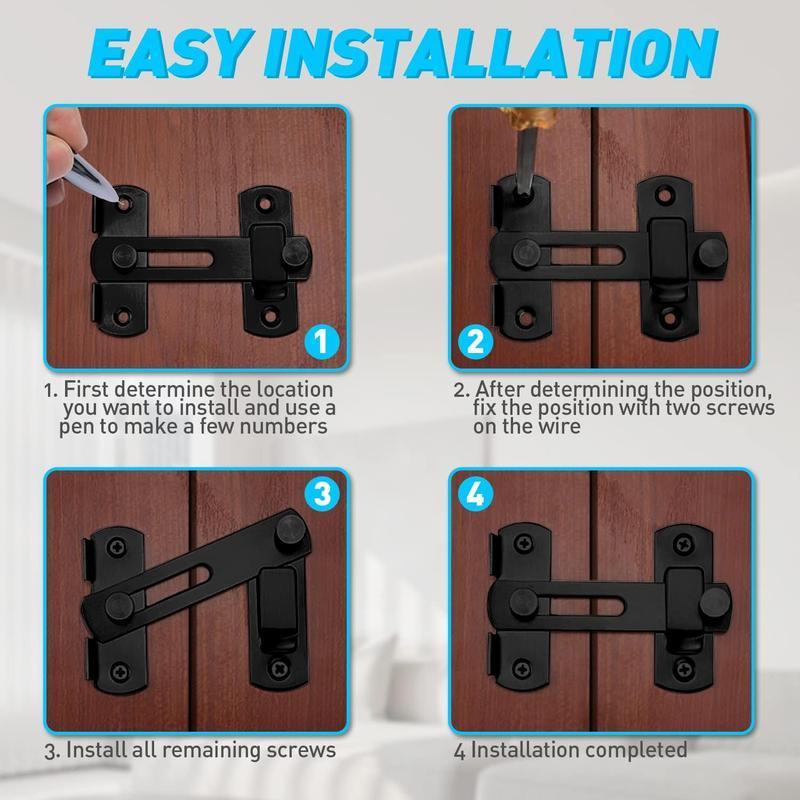 Barn Door Latches for Gate and Sliding Doors - Bi-fold Door Lock with Wine Cabinet Closet Door Latches