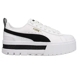 PUMA Womens Mayze Lace Up Platform Sneakers Shoes Casual - White