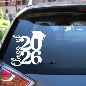 Class Of 2026 Graduation Cap 2026 Senior, College, High School Grad Permanent Vinyl Decal Sticker | Waterproof Class of 26