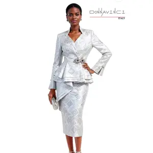 Donna Vinci 12250 | 3-Piece Jacket & Skirt Set with 3D Novelty Fabric – Spring 2026