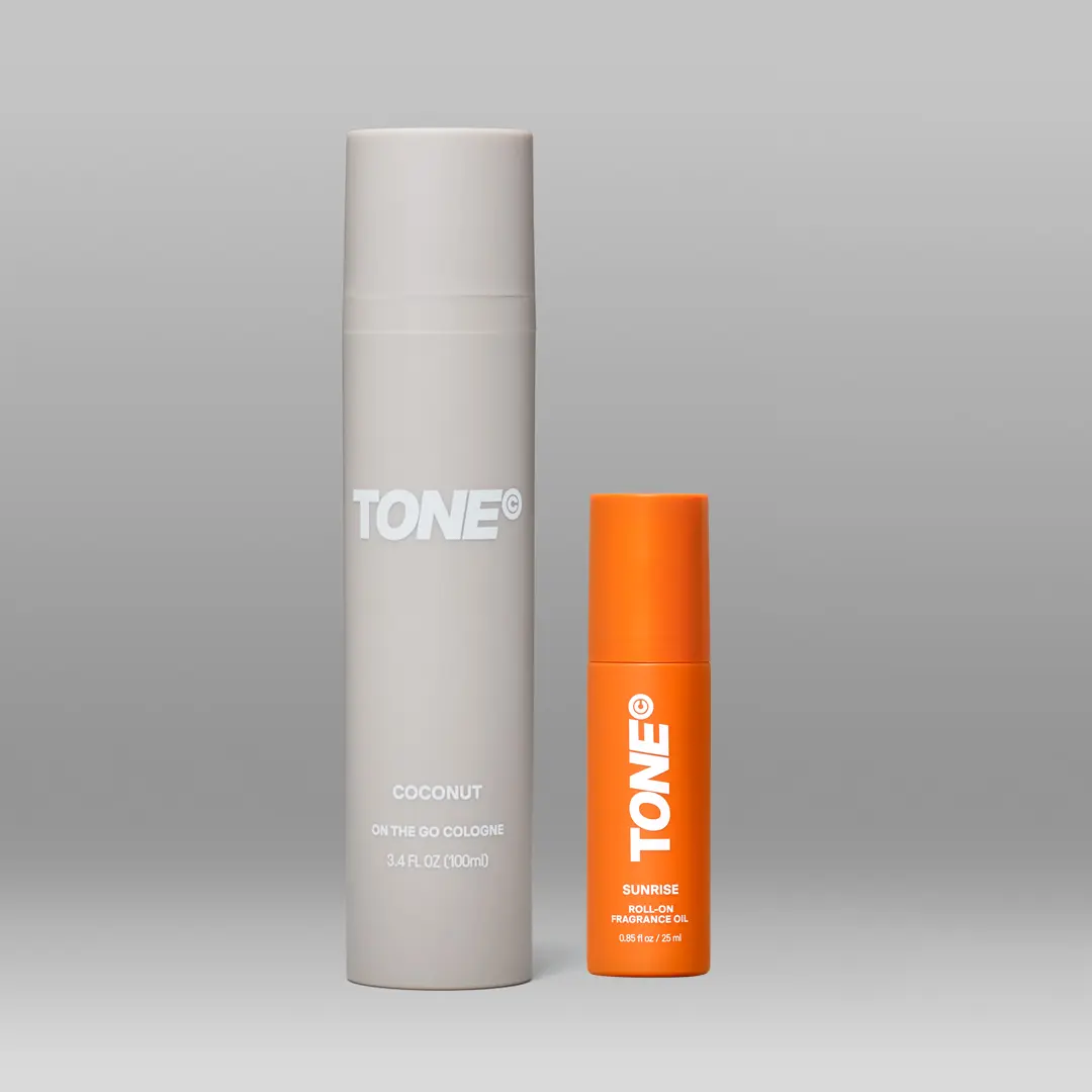 TONE Layering Duo, Coconut On The Go Cologne + Sunrise Roll-On Fragrance Oil