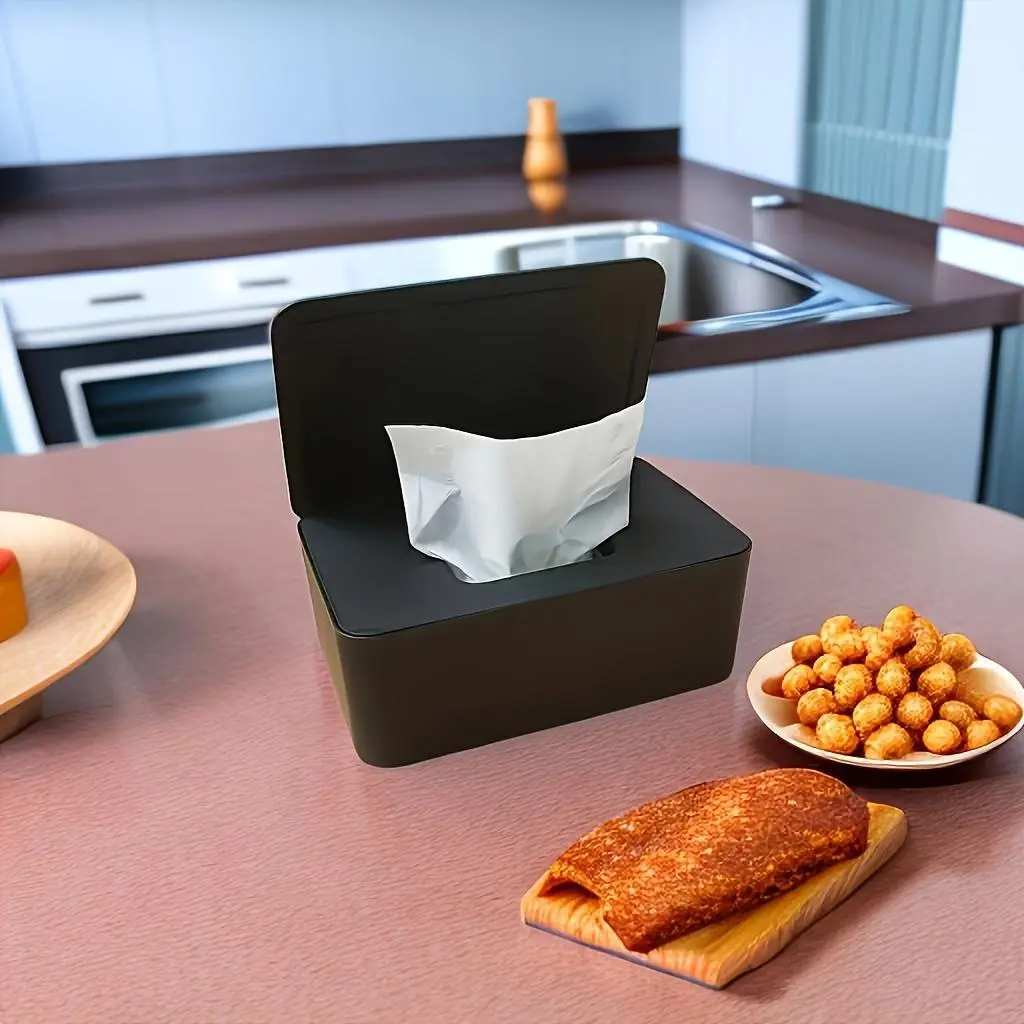 Wet tissue dispenser - Tissue storage box, Wipes Storage, Bathroom Wipes Holder, which can keep wet tissues moist, suitable for kitchens, bathrooms, desks and dressing tables, Bathroom Accessory, Bathroom Necessities