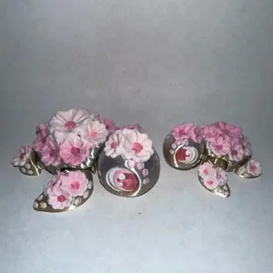 Flexi Cherry Blossom Turtle Figurine (3d printed)