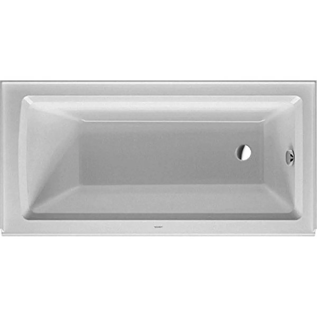 Duravit Architec Acrylic Indoor 60"x30" Rectangle Alcove Drop-In Soaker Bathtub - White, Right Drain, 88 lbs, Heat Retention, Easy Installation, Easy to Clean, Maintains Heat Longer, Calm Bathing Experience
