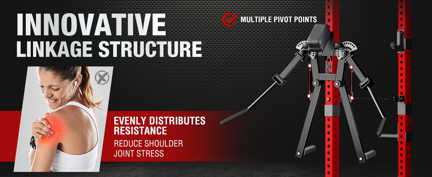 MIKOLO Power Rack Lateral Raise & Chest Fly Attachment - 13-Level Adjustable Arm for Upper Body Strength Training, Fits 1" Hole Squat Racks, Home Gym Equipment Multifunctional Workout StationMIKOLO