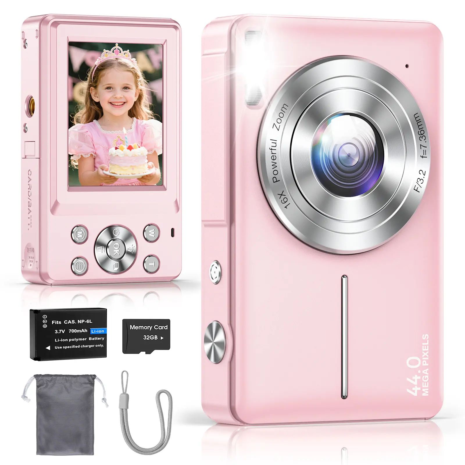 Digital Camera, FHD 1080P Camera, Digital Point and Shoot Camera with 16X Zoom Anti Shake,Suitable for teenagers and beginners,Holiday Gifts Handycam Pink,Holiday gifts, Christmas tiktokshopbacktoschool