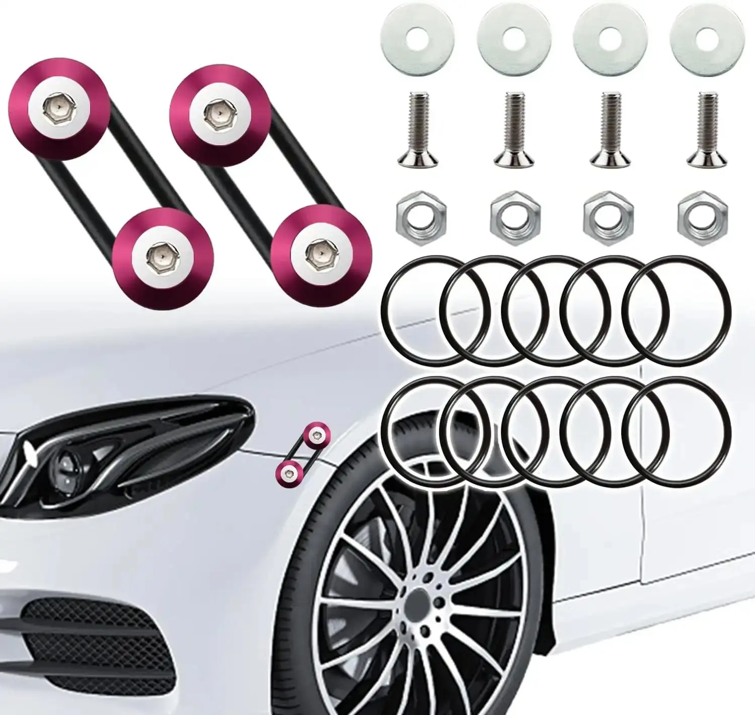 Bumper Clips Pink 12PC Bumper Quick Release Universal Bumper Holders for Cars it Can be Applied to Front and Rear Bumpers,Trunks,Fenders,Hatches,Hoods,Etc.