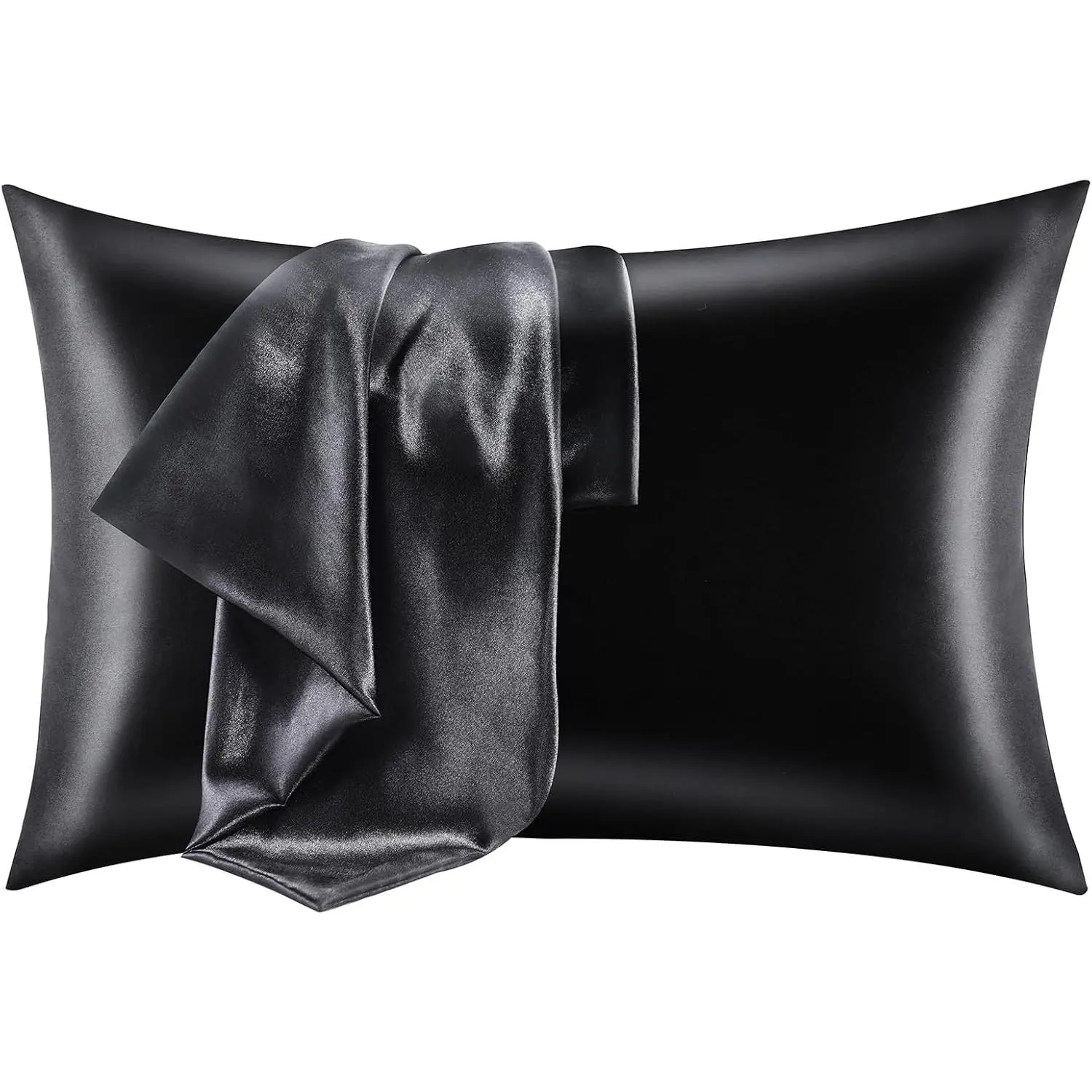 2-Piece Silk Satin Pillowcase, Bed Accessories, Satin Sheets Set Component, Silky Soft for Hair and Skin, Wrinkle-Resistant Bedding Accessory