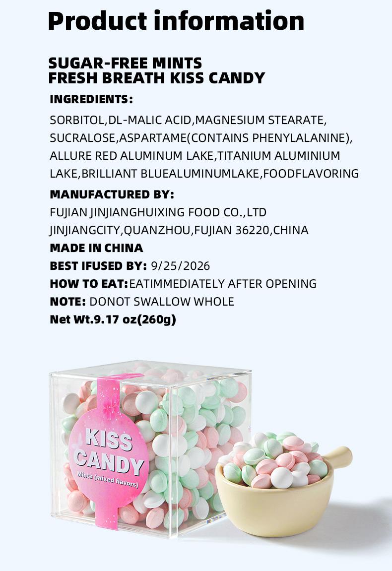 【Promotional Event】Sugar-Free Mint Candies in Square Box for Fresh Breath