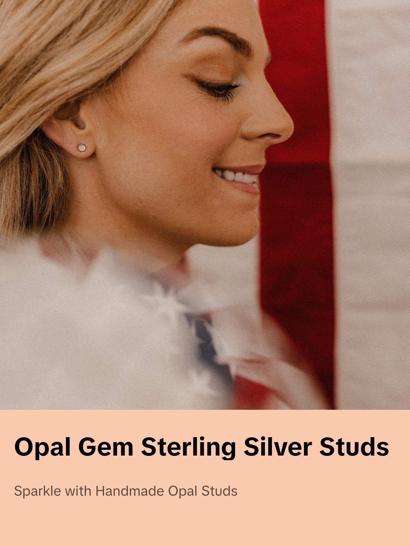 Stud Earrings with Opal Gems by Hey Zoe