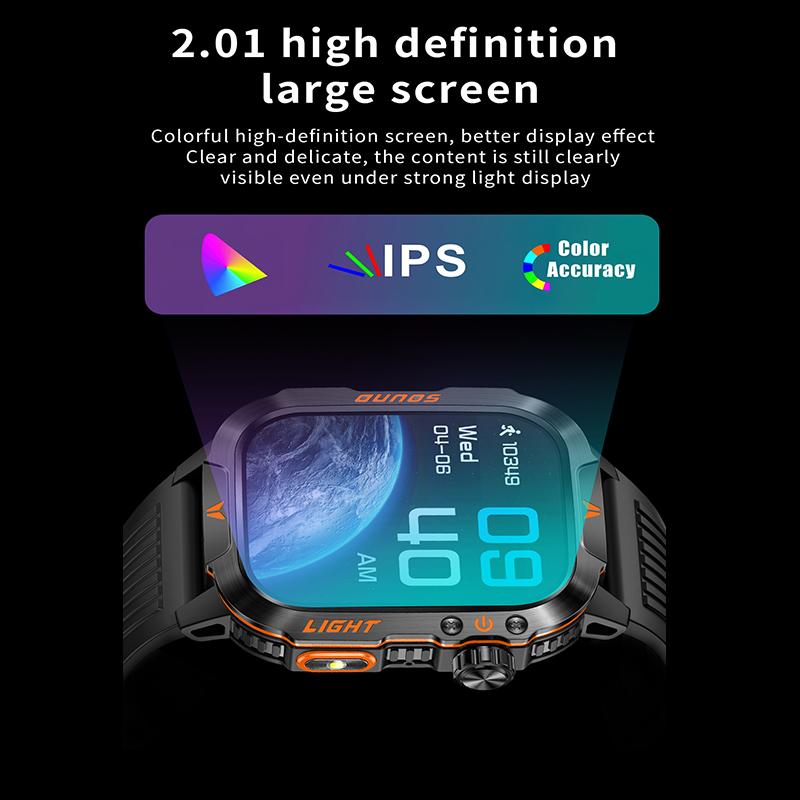 New Smart Outdoor Watch with Call Answering Dialing 100 Sports Modes 600mAh Battery LED Light Weather Tracker Pedometer Fitness Tracker for Android iOS Phones Gift for Men Women