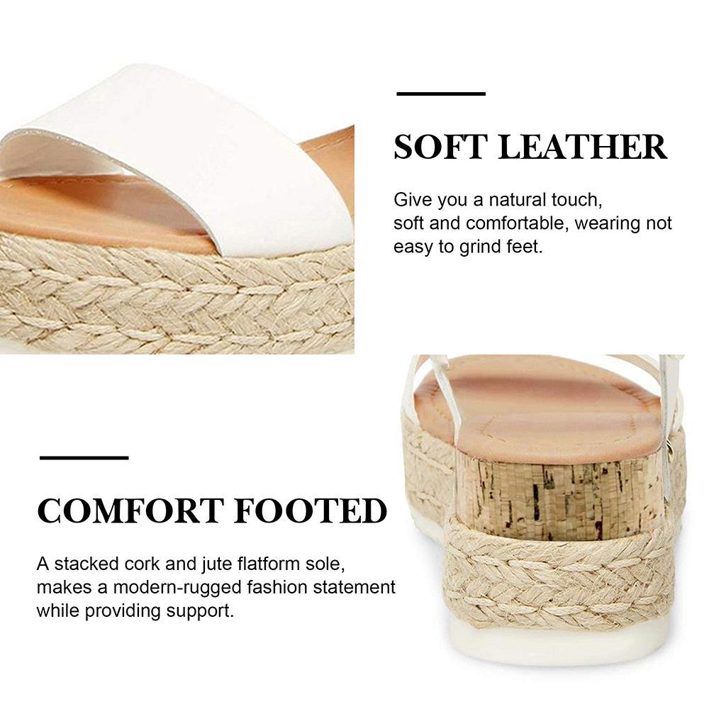 Athlefit Women's Espadrilles Sandals Ankle Strap Buckle Wedge Sandal Open Toe Studded Platform Sandals Casual Shoes Walking Shoes Flatform Footwear