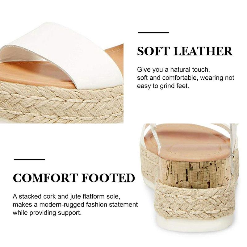 Athlefit Women's Espadrilles Sandals Ankle Strap Buckle Wedge Sandal Open Toe Studded Platform Sandals Casual Shoes Walking Shoes Flatform Footwear