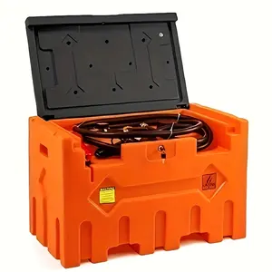 Heavy-Duty Portable 52 Gallon Diesel Fuel Tank with 12V Electric Pump - Locking Cap, Overfill Prevention Valve, 15ft Hose - for Trucks, Generators, Boats, Construction Equipment - Commercial/Residential Use Portable Gas Can with Transfer Pump