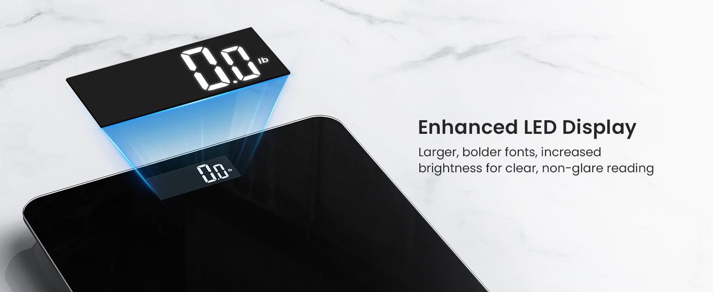 RENPHO Digital Bathroom Scale Accurate Weight Measurement Scale with Backlit LED Round Corner Design, Spring Glow Up Body Scale Weight up to 400 lb/180kg